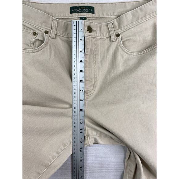 Vtg Lauren Jeans Co. Women’s 14 Cream Flare Leg Stretch Denim High Rise 90s - Picture 5 of 9